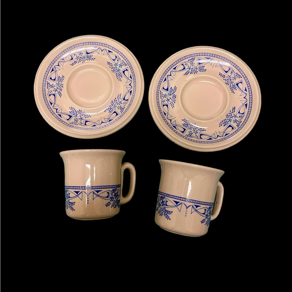 Set of two Vintage XCF Espresso Cups and Saucers